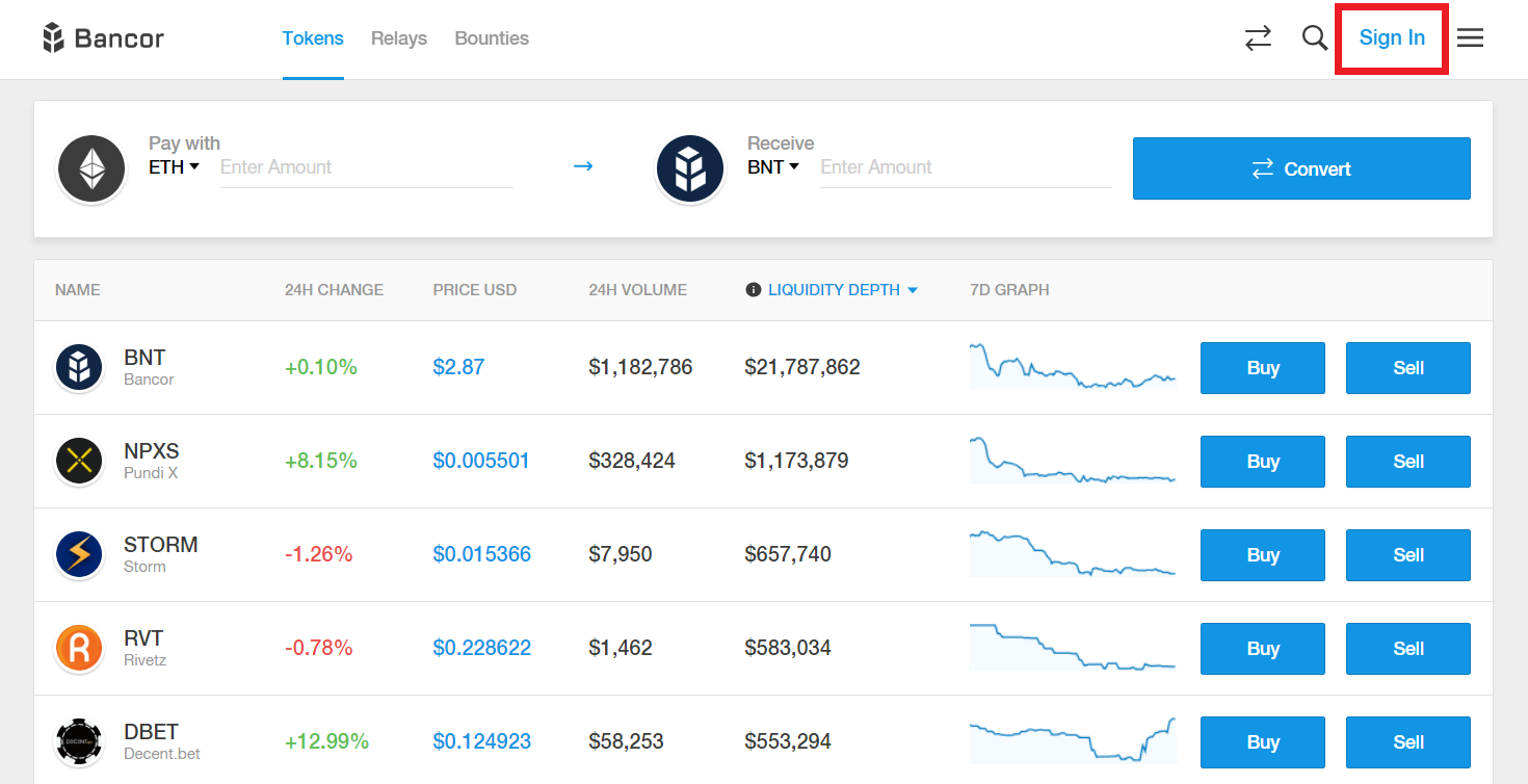 バンコール Bancor 使い方 登録
