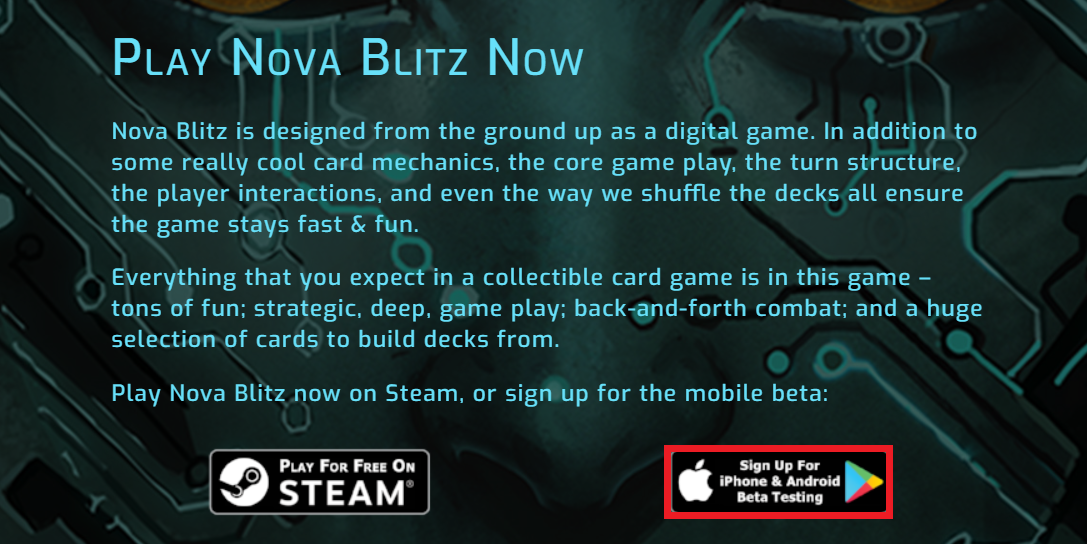 ノヴァブリッツ NovaBlitz アプリ ベータ版 登録 参加