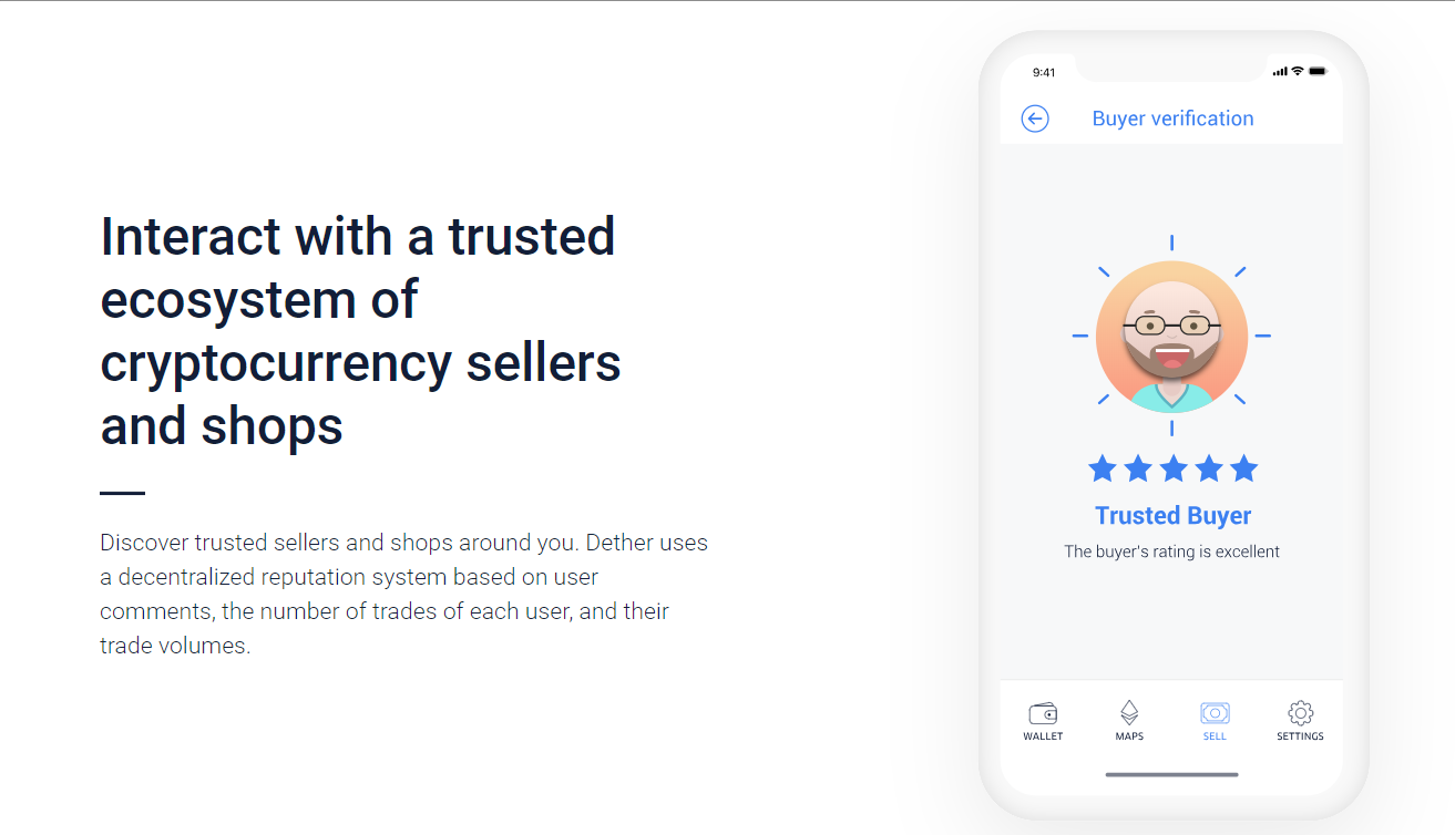 Dether ETH Ethereum ウォレット アプリ OTC