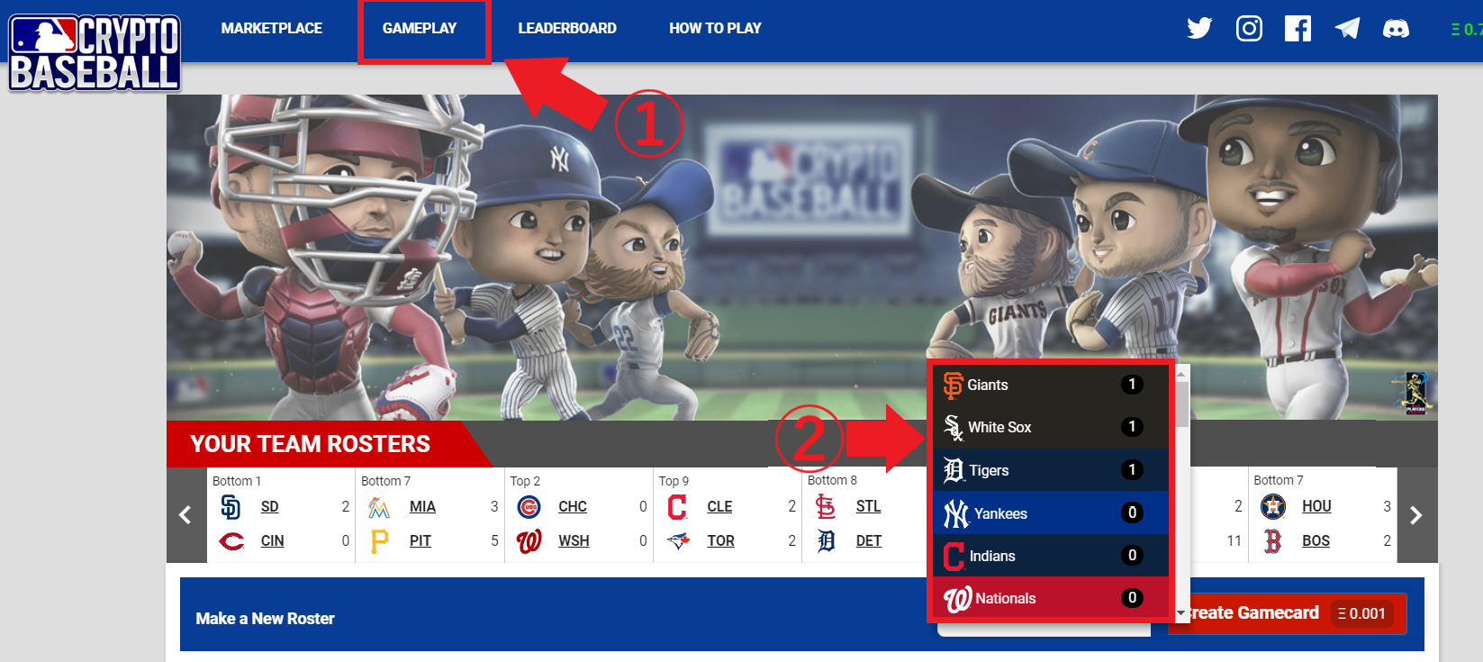 MLB CryptoBaseBall 遊び方 報酬 貰い方 プレイ方法
