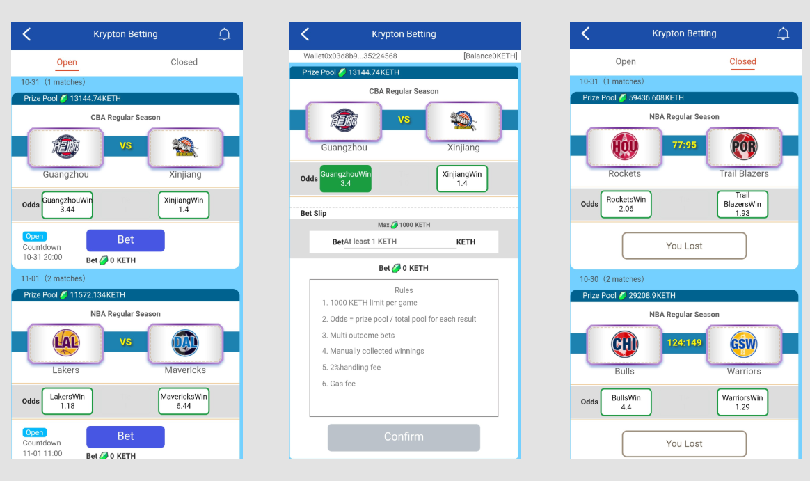 Krypton ブロックチェーンゲーム android Dapps アプリ