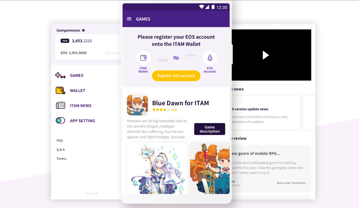 eos itamgames アプリ ブロックチェーンゲーム 無料 プラットフォーム