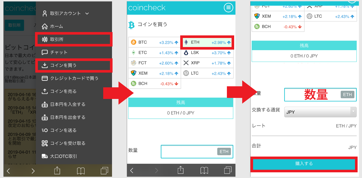 コインチェック Coincheck 登録方法 口座開設 取引方法 使い方 入金 出金