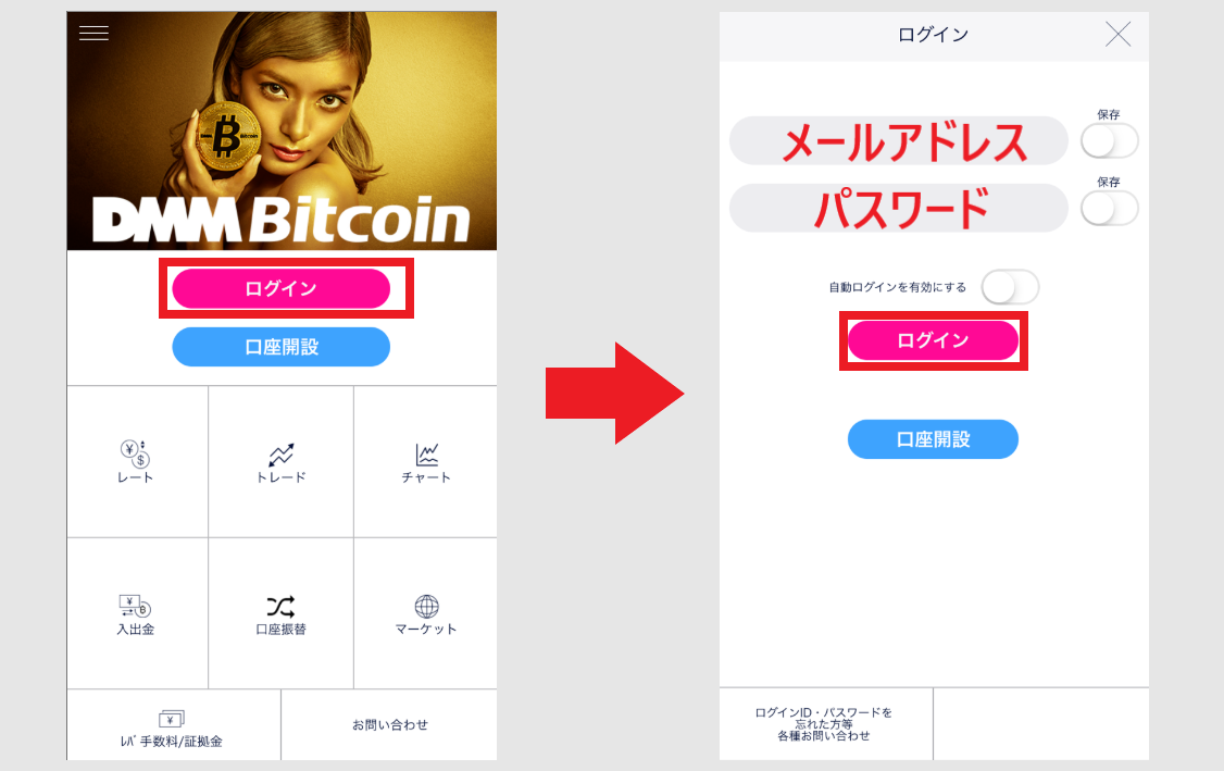 DMMbitcoin　DMM Bitcoin　アプリ　使い方　取引方法