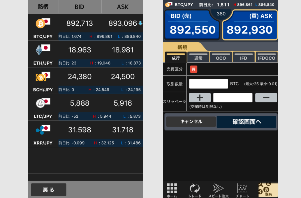 仮想通貨　取引所　アプリ　取引