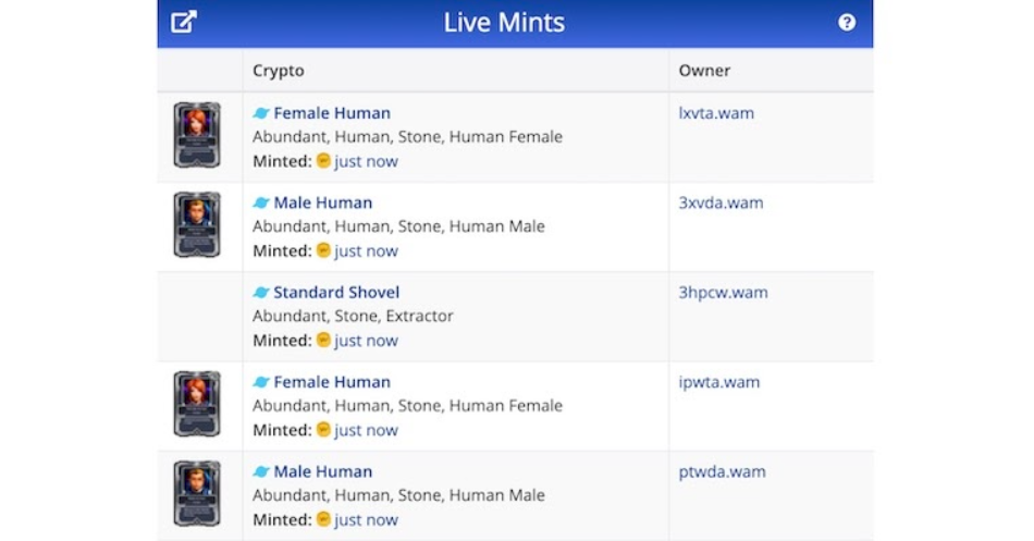 CryptoSlam　NFT　ツール　Live Mints