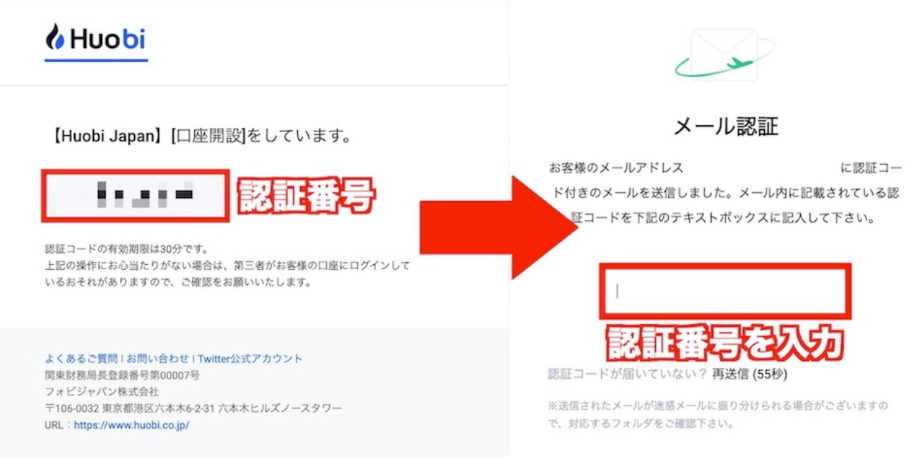 認証番号入力欄