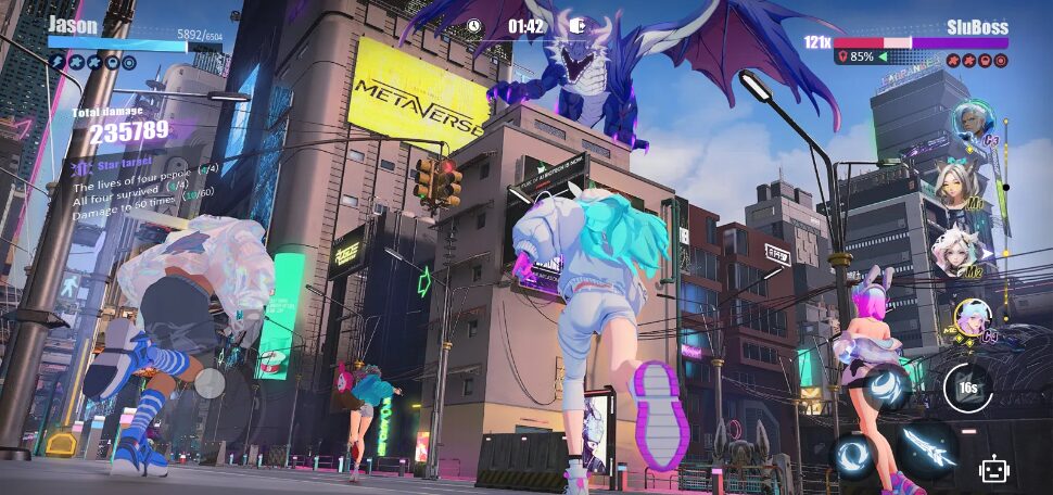 モンスターに立ち向かうヒーロー