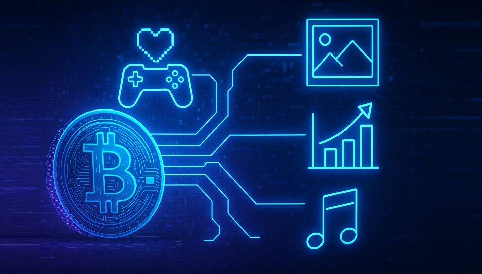 ビットコインとゲーム、アートのロゴ