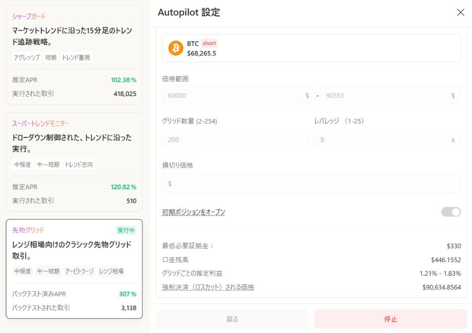 先物グリッド戦略