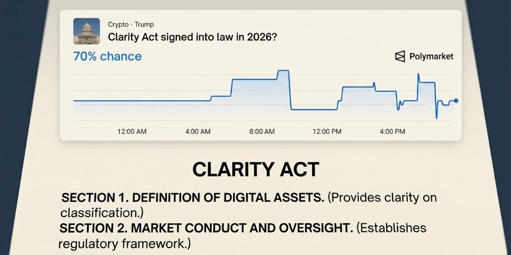 【予測市場から見る】CLARITY Act年内期待|5pt低下が示す市場の温度感